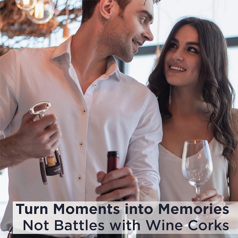 Deiss PRO Wing Corkscrew Wine Opener - 2 in 1 Wine Corkscrew and Beer Opener - The Easiest Way to Open Wine Bottle Corks - Reliable and Sturdy Wine Opener - Wine Bottle Opener - Image 2
